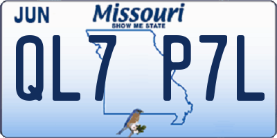 MO license plate QL7P7L