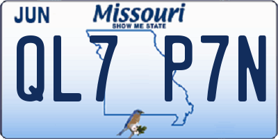 MO license plate QL7P7N
