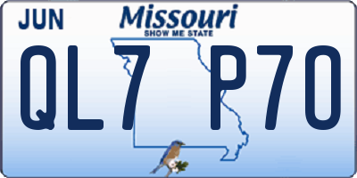 MO license plate QL7P7O