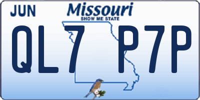 MO license plate QL7P7P