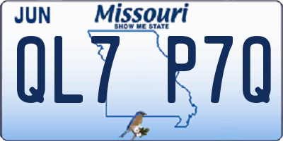 MO license plate QL7P7Q