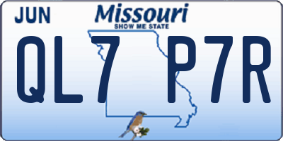 MO license plate QL7P7R