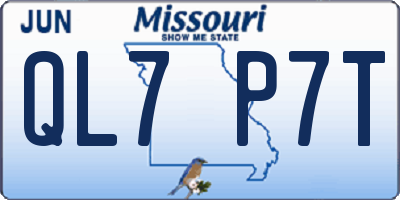 MO license plate QL7P7T