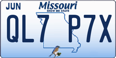 MO license plate QL7P7X