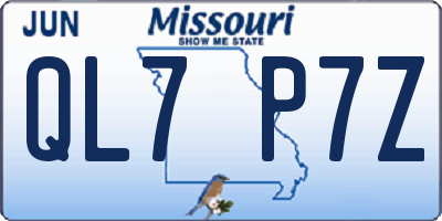 MO license plate QL7P7Z