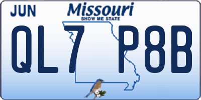 MO license plate QL7P8B