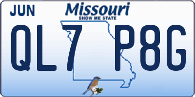 MO license plate QL7P8G