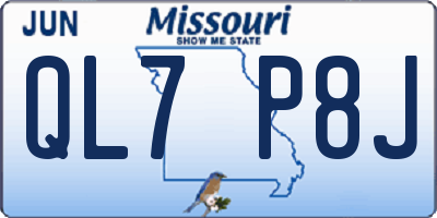 MO license plate QL7P8J
