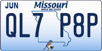 MO license plate QL7P8P