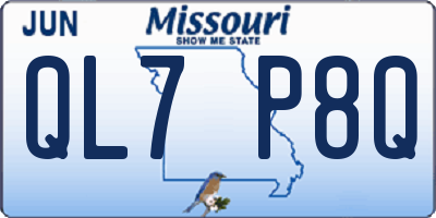 MO license plate QL7P8Q
