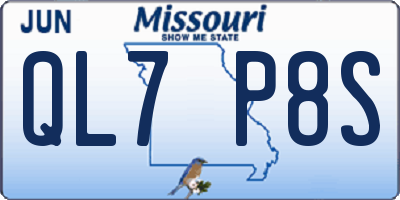 MO license plate QL7P8S