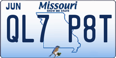 MO license plate QL7P8T