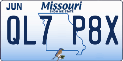 MO license plate QL7P8X