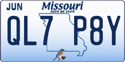 MO license plate QL7P8Y