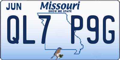 MO license plate QL7P9G