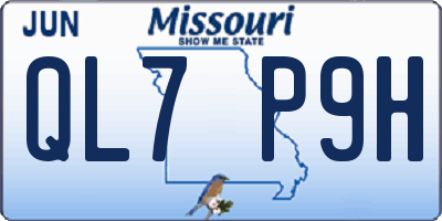 MO license plate QL7P9H