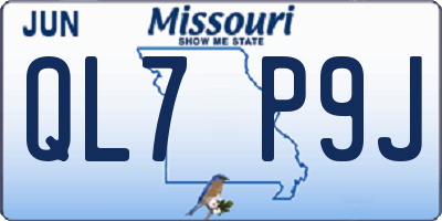 MO license plate QL7P9J