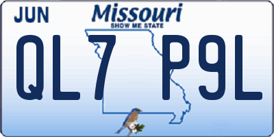 MO license plate QL7P9L