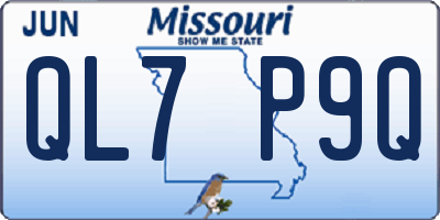 MO license plate QL7P9Q