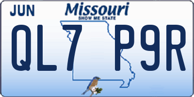 MO license plate QL7P9R