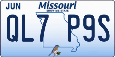 MO license plate QL7P9S