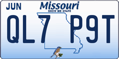 MO license plate QL7P9T