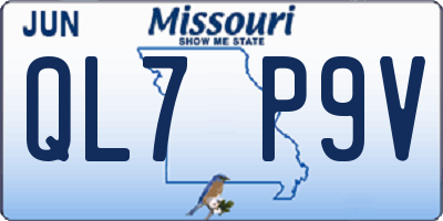 MO license plate QL7P9V