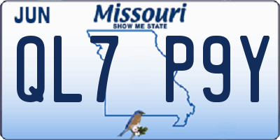 MO license plate QL7P9Y