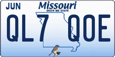 MO license plate QL7Q0E