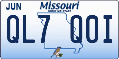 MO license plate QL7Q0I