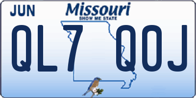 MO license plate QL7Q0J