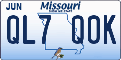 MO license plate QL7Q0K