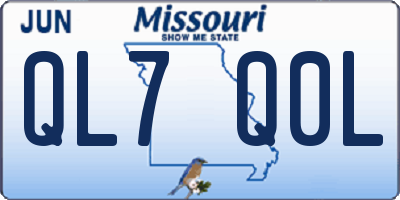 MO license plate QL7Q0L