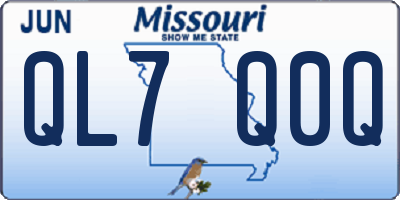 MO license plate QL7Q0Q