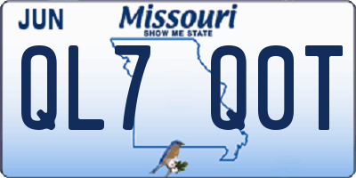 MO license plate QL7Q0T