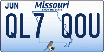 MO license plate QL7Q0U