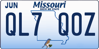 MO license plate QL7Q0Z