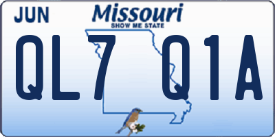 MO license plate QL7Q1A
