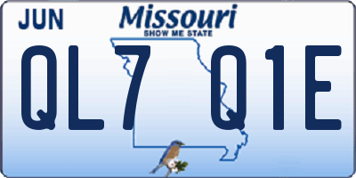 MO license plate QL7Q1E
