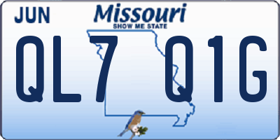 MO license plate QL7Q1G