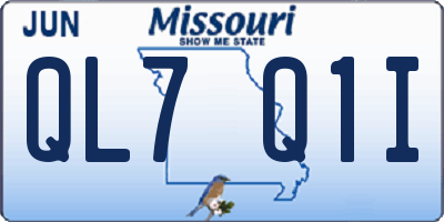 MO license plate QL7Q1I