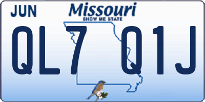 MO license plate QL7Q1J