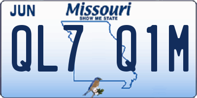 MO license plate QL7Q1M