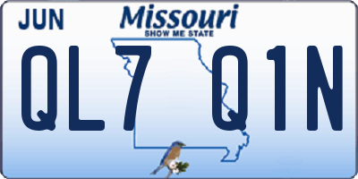 MO license plate QL7Q1N