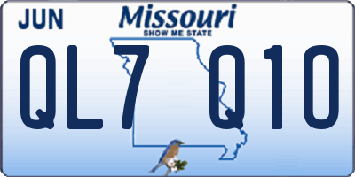 MO license plate QL7Q1O