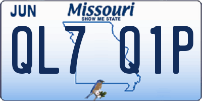 MO license plate QL7Q1P