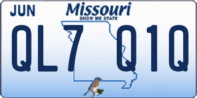 MO license plate QL7Q1Q