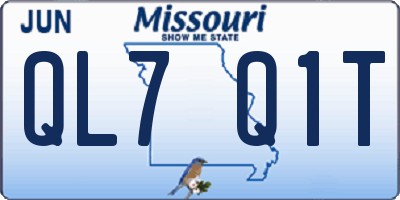 MO license plate QL7Q1T
