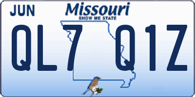 MO license plate QL7Q1Z