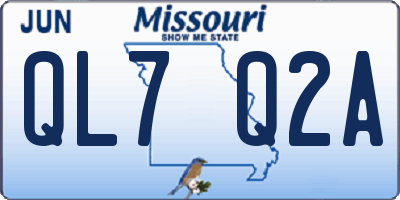 MO license plate QL7Q2A